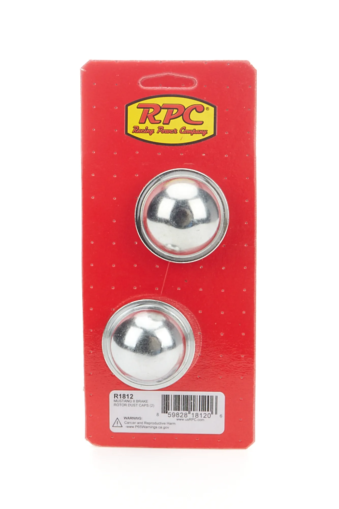 RACING POWER CO-PACKAGED Mustang II Brake Rotor Dust Caps Pair R1812