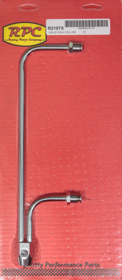 RACING POWER CO-PACKAGED Fuel Line Chrome 9-5/16 in Centers R2197X