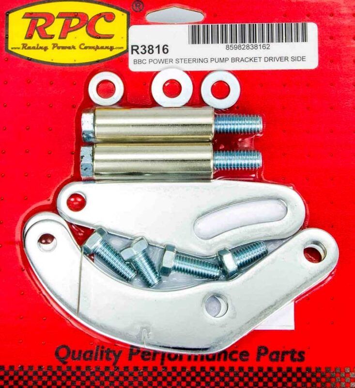 Rpc R3816 RACING POWER CO-PACKAGED BBC Saginaw Power Steer Bracket Swp Chrome R3816