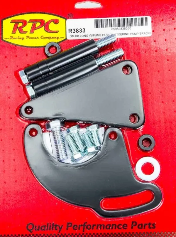 Rpc R3816 RACING POWER CO-PACKAGED BBC Saginaw Power Steer Bracket Lwp Black R3833