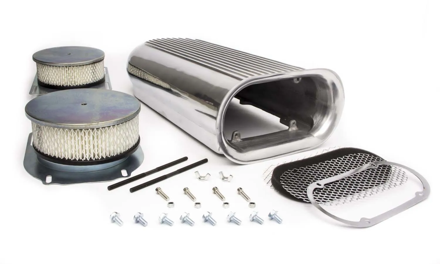RACING POWER CO-PACKAGED Polished Hilborn Style Dual Quad Scoop R5233