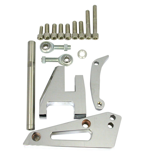 RACING POWER CO-PACKAGED Chrome Alum SB Chevy Alternator Bracket Swp R6405