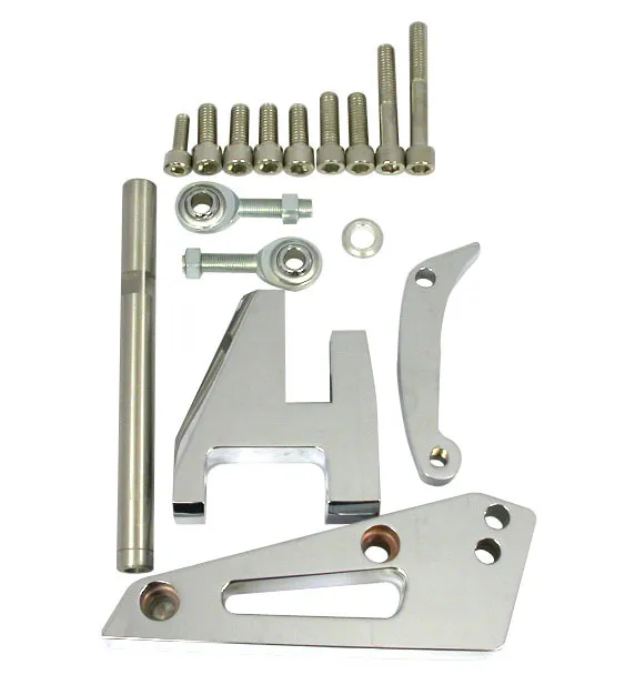 RACING POWER CO-PACKAGED Chrome Alum SB Chevy Alternator Bracket Swp R6405