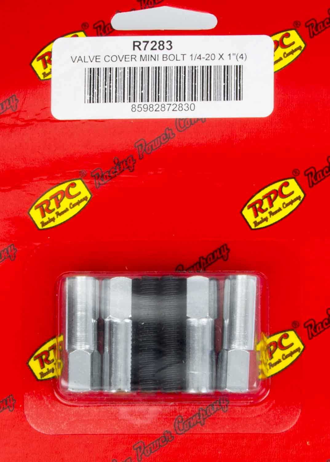 RACING POWER CO-PACKAGED Chrome V/C Mini Bolt (4) 1 3/8in x 1/4-20 Thread R7283