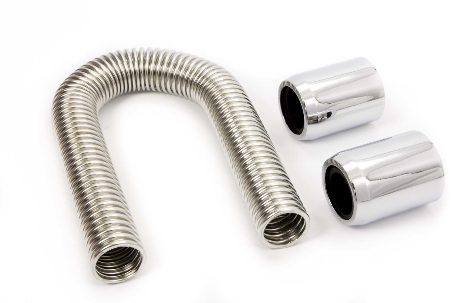 RACING POWER CO-PACKAGED 12in Stainless Hose Kit w/Chrome ends R7302