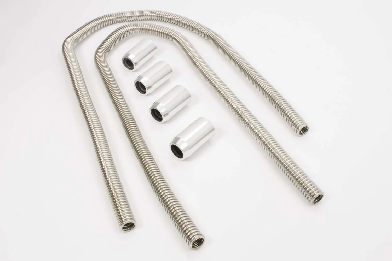 RACING POWER CO-PACKAGED 2-44in Stainless Heater Hose Kit w/Chrome Ends R7314