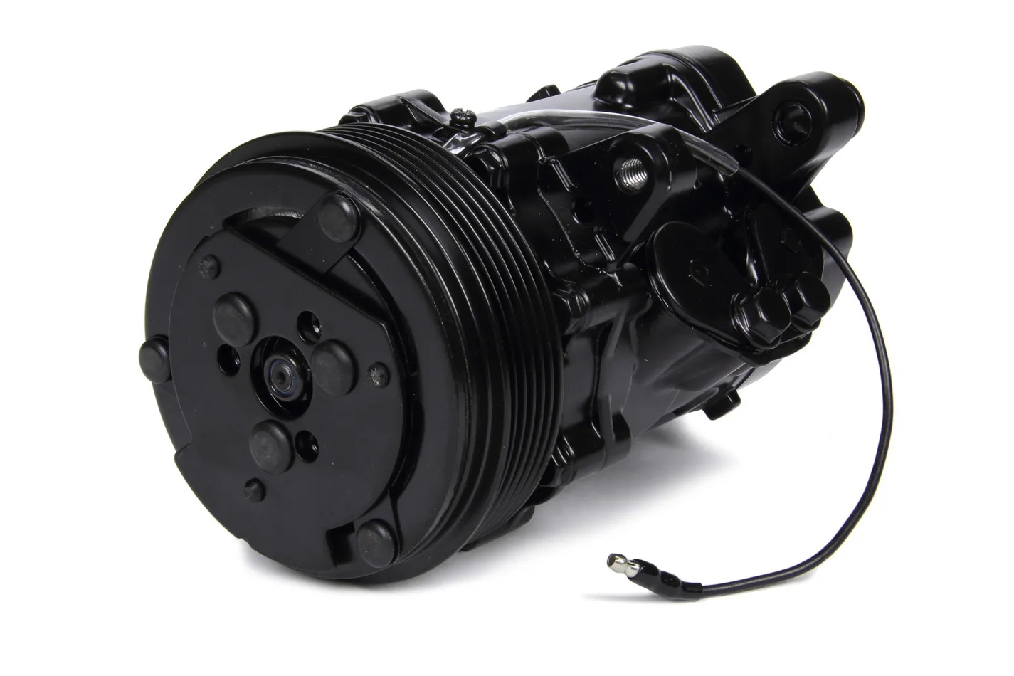 RACING POWER CO-PACKAGED Sanden #7176 12V A/C Co mpressor Serpentine R8755BK