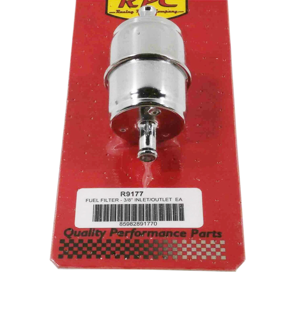 RACING POWER CO-PACKAGED Fuel Filter - 3/8In Inl et/Outlet Ea R9177