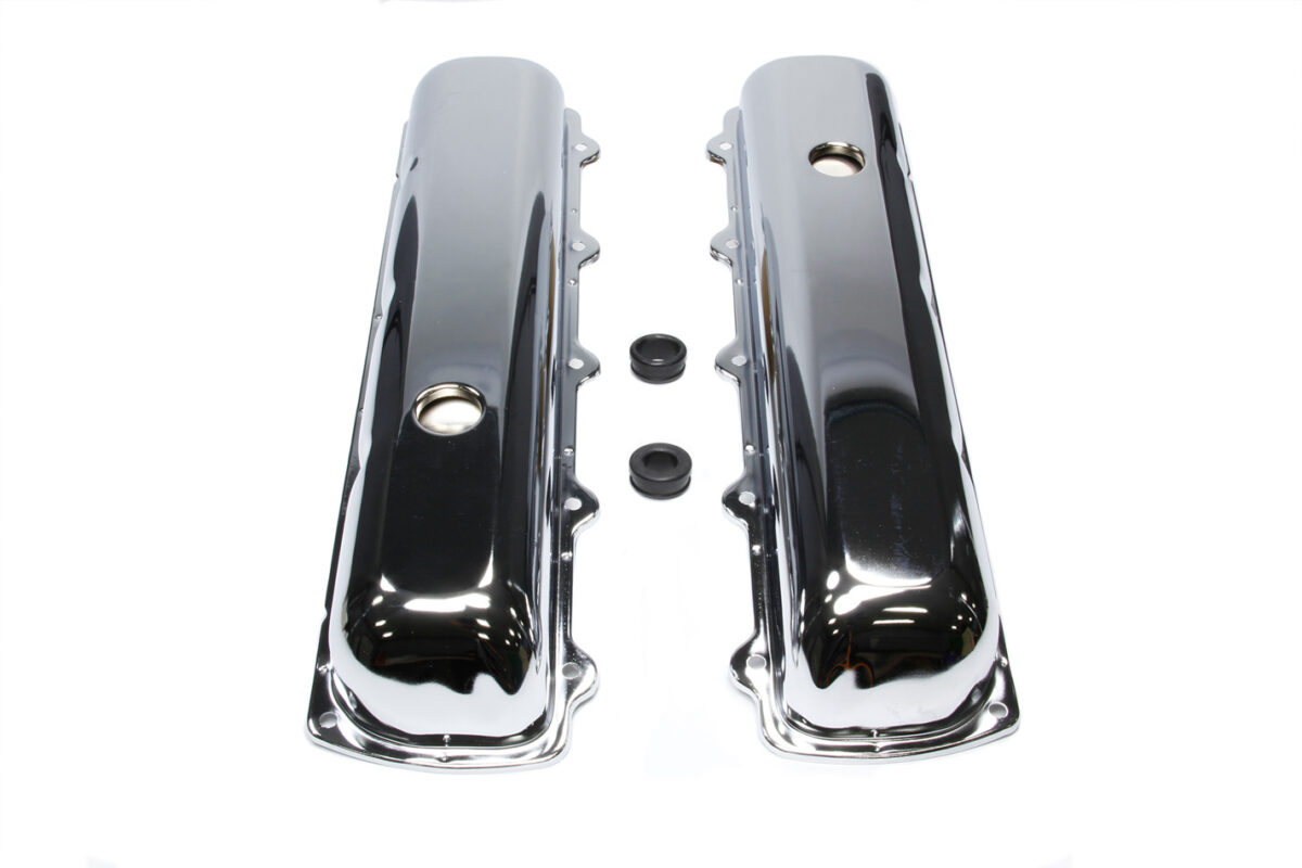RACING POWER CO-PACKAGED Chrome Steel Oldsmobile Short Valve Cover Pair ...