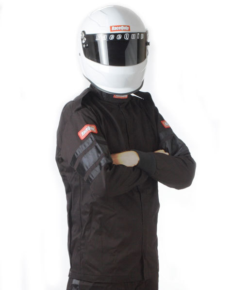 RACEQUIP Black Jacket Single Layer Med-Tall 111004RQP