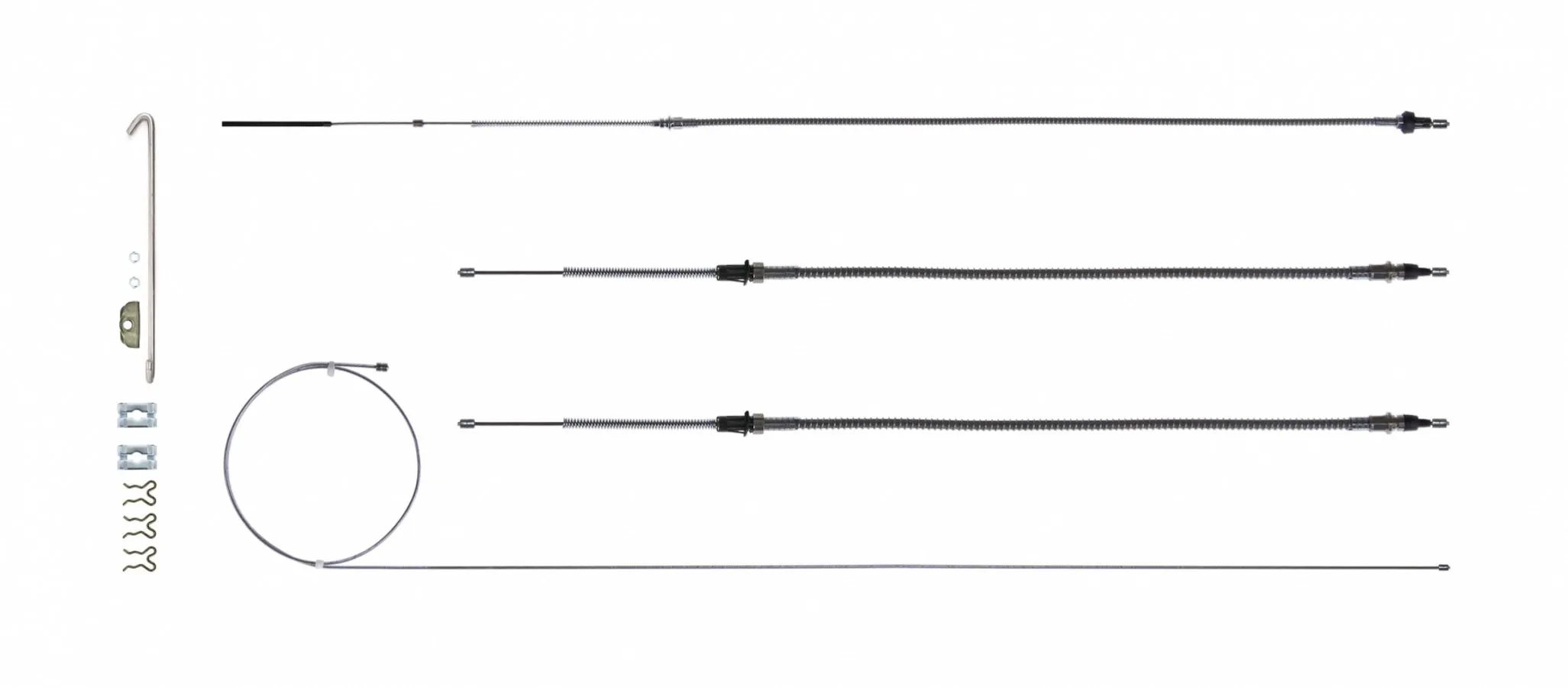 RIGHT STUFF DETAILING Brake Cable Set w/Hardwa re 68-69 Camaro Stainles RSBCF02S