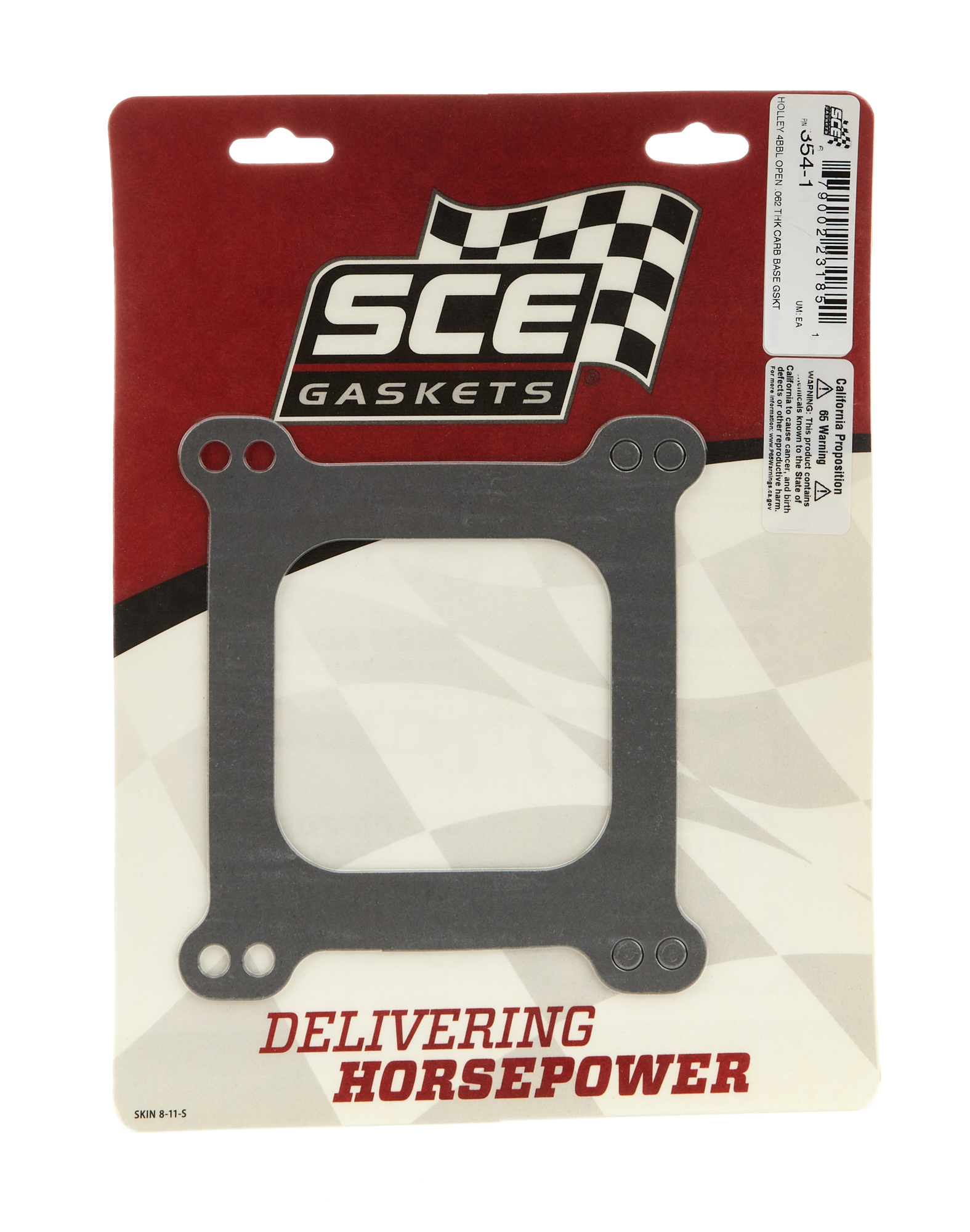 SCE GASKETS Carb Gasket - Holley 4BBL Open .062 Thick 354-1