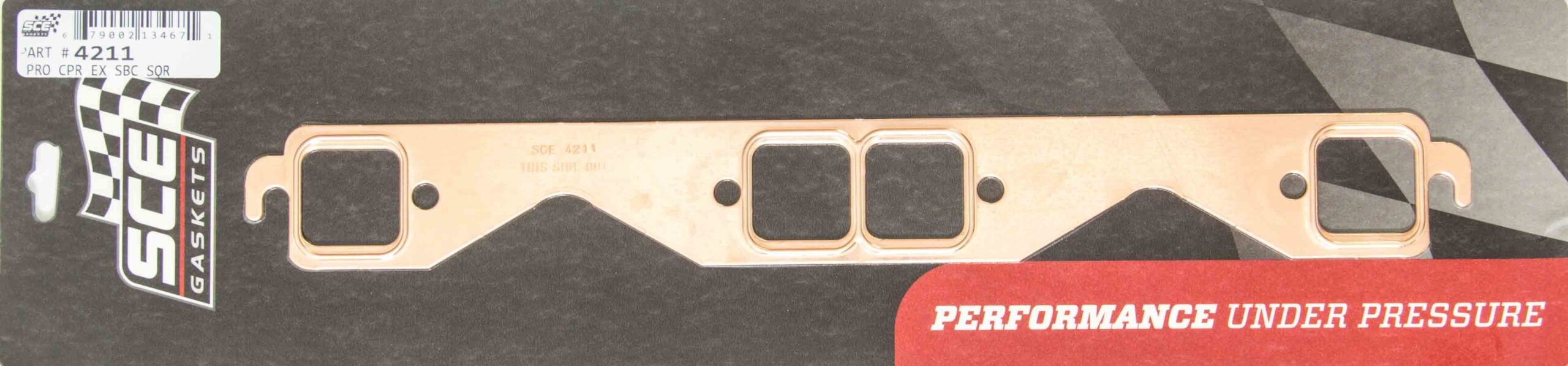 SCE GASKETS SBC Square Port Copper Exhaust Gasket Set 4211