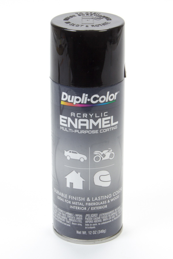 DUPLI-COLOR/KRYLON Gloss Black Enamel Paint 12oz DA1600