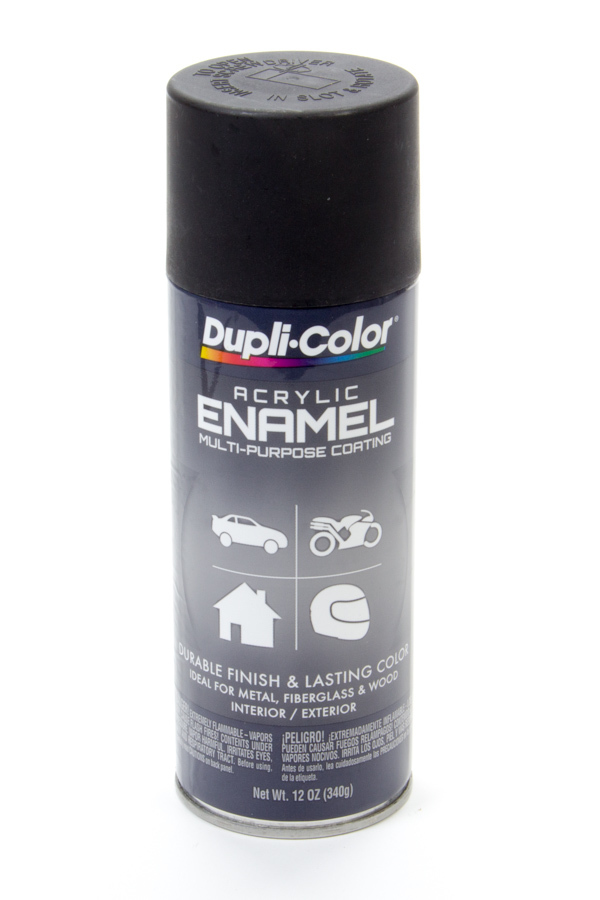 DUPLI-COLOR/KRYLON Flat Black Enamel Paint 12oz DA1605