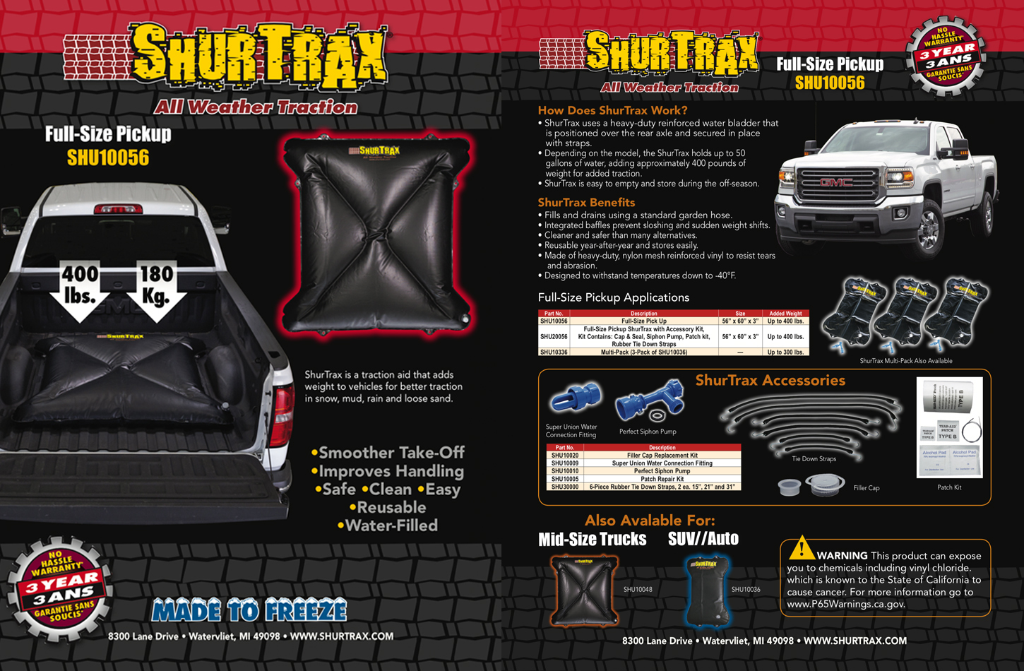 SHURTRAX Full-Size Pick-UP Sell Sheet 103