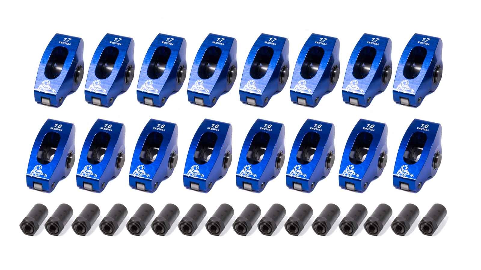SCORPION PERFORMANCE SBC Roller Rocker Arms 1.7/1.6 Ratio 7/16 Stud 1047