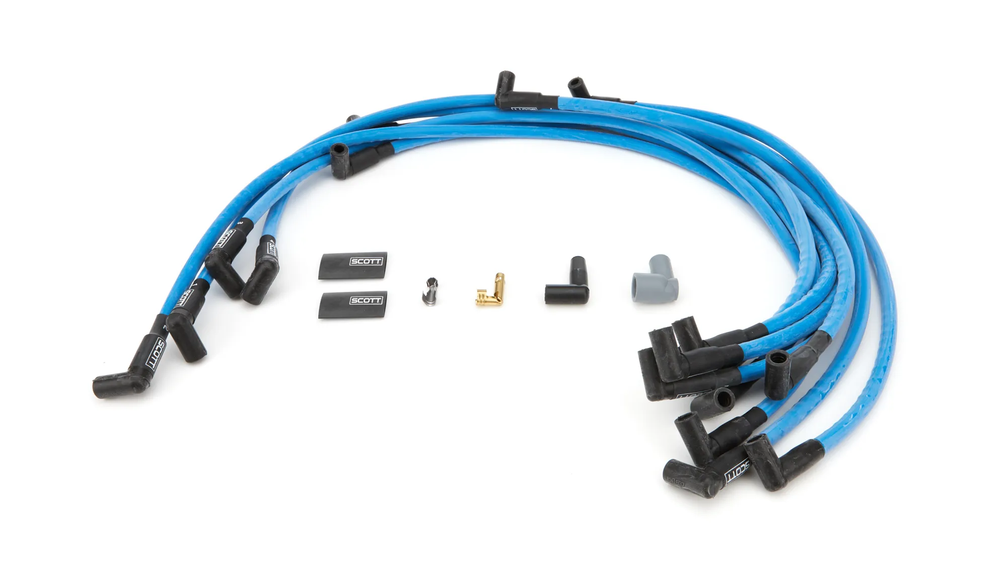SCOTT PERFORMANCE SBC Spark Plug Wire Set 90-Degree - Blue CH-407-4