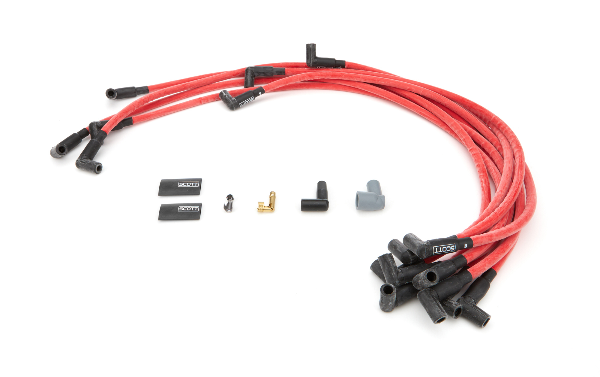 SCOTT PERFORMANCE SBC Spark Plug Wire Set Red 604 Crate Engine CH-604-2