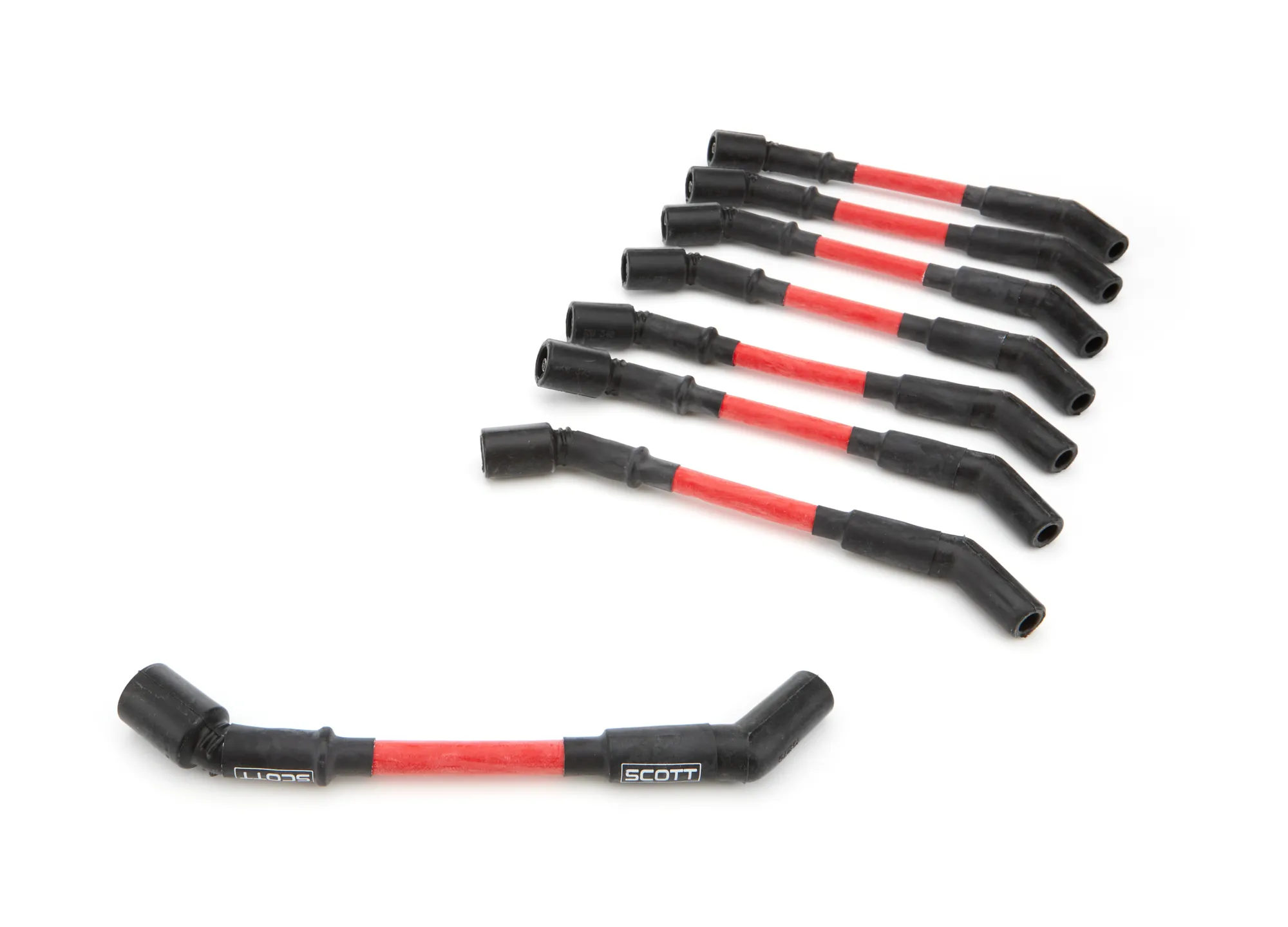 SCOTT PERFORMANCE GM LS Spark Plug Wire Set 45-Degree - Red CH-LS-S-2