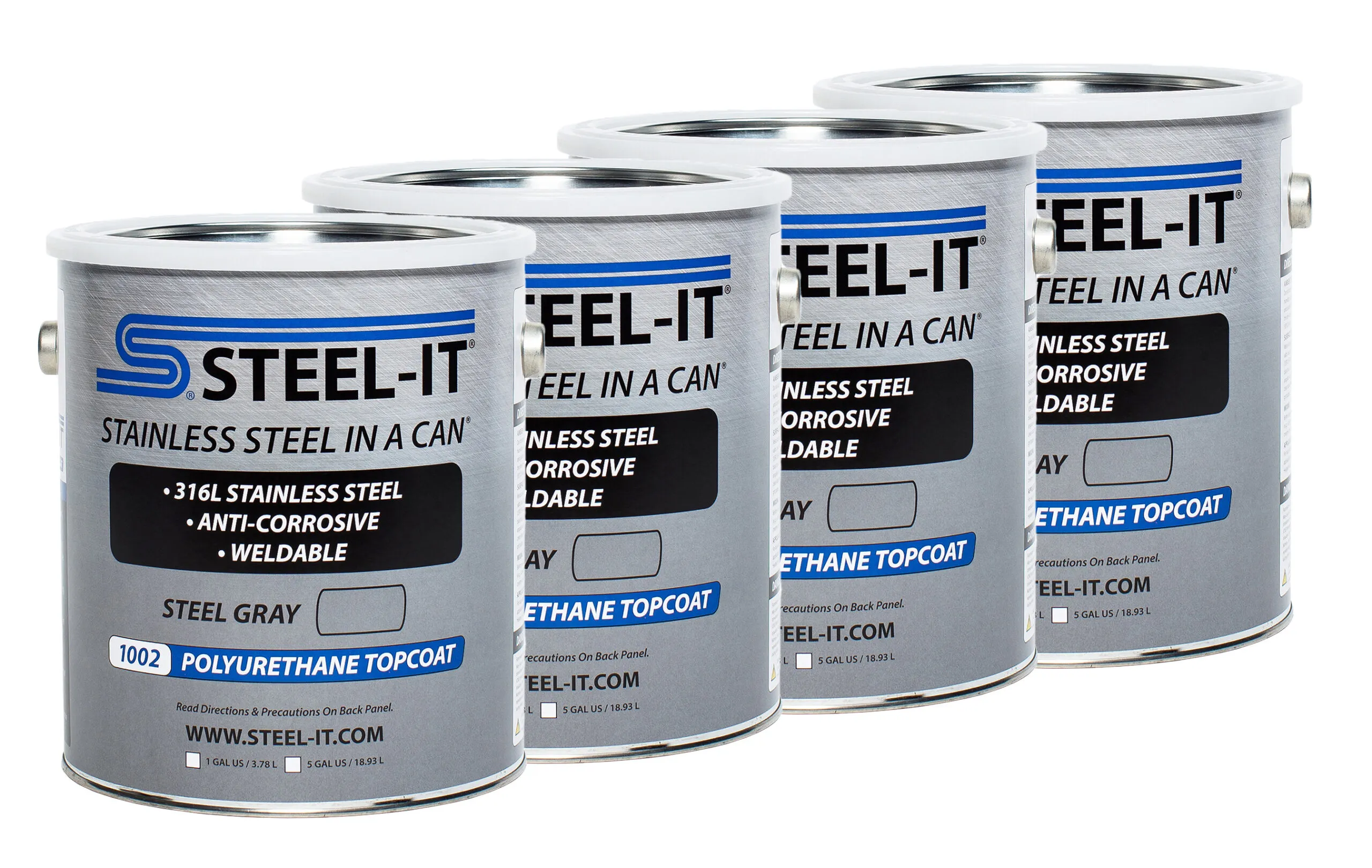 STEEL-IT Steel Gray Polyurethane Case 4 x 1 Gallon CASE1002G