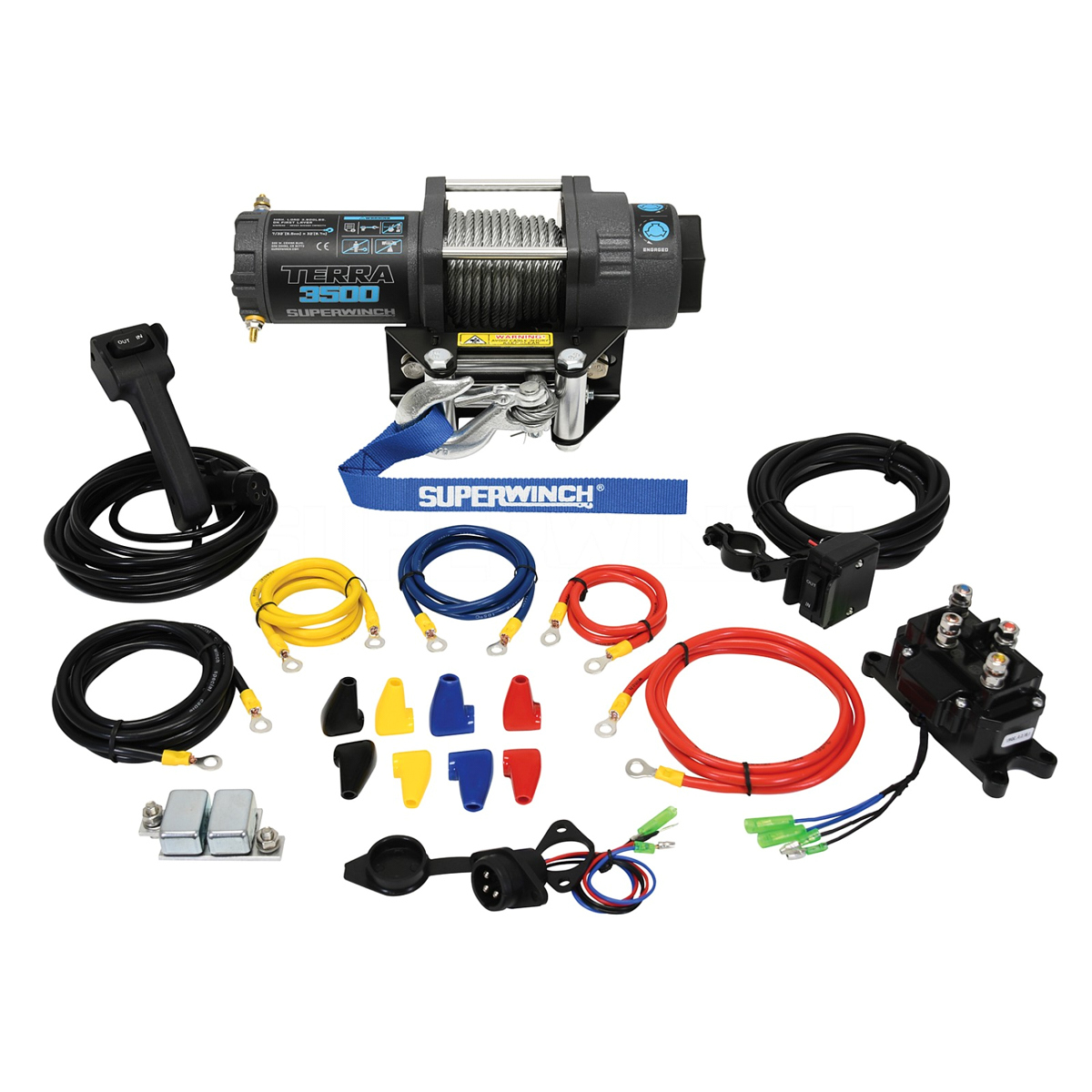 SUPERWINCH 3500 lbs Winch Roller Fairlead 32ft Steel Rope 1135260