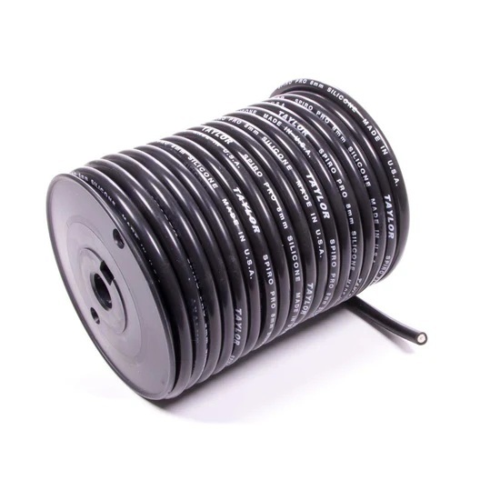 TAYLOR/VERTEX 100' Spool 8mm Black Spiro Wound Plug Wire 35072
