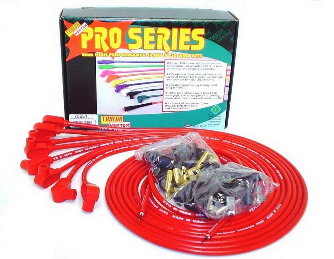 TAYLOR/VERTEX 8mm Red Pro Wire 90 Dgr 70251