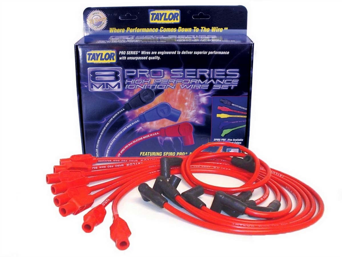 TAYLOR/VERTEX Custom Fit 8mm Spiro-Pro Plug Wires Red 74276