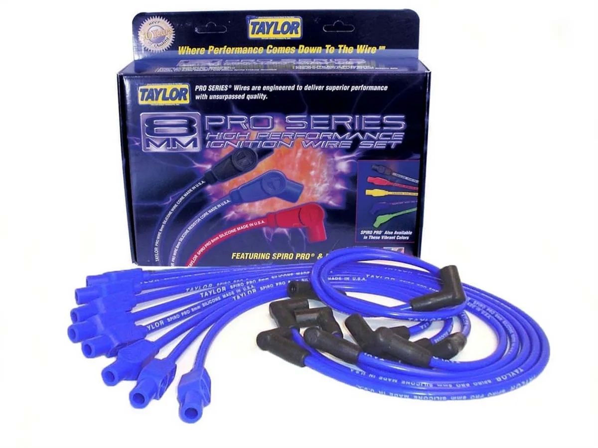 TAYLOR/VERTEX Blue Spiro-Pro 8 Cylindr Plug Wire Set 74676