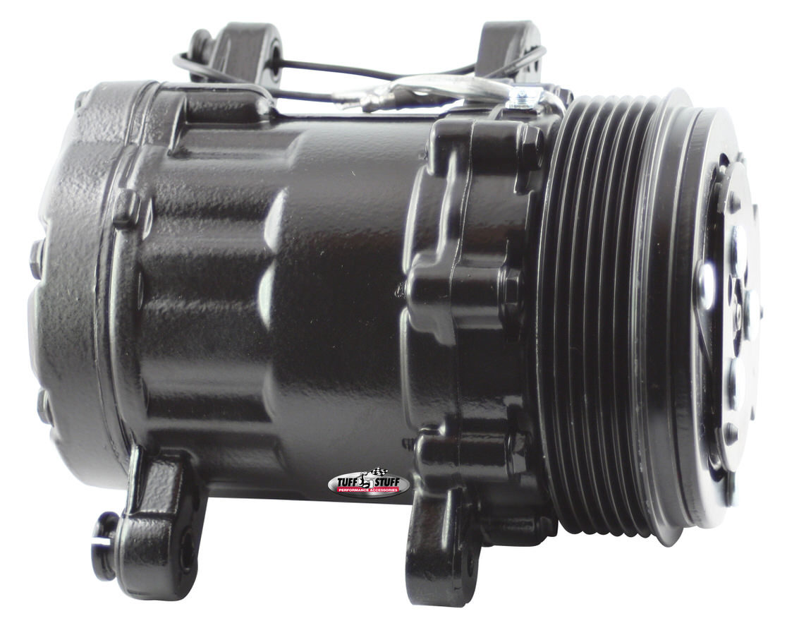 TUFF-STUFF Peanut A/C Compressor 6 Groove Pulley Black 4517NC6GBLA