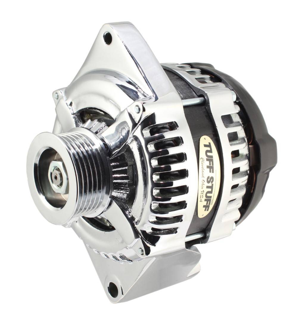 TUFF-STUFF 225 MAX AMP Alternator 6 Groove 1 Wire Chrome 8441C6G1W