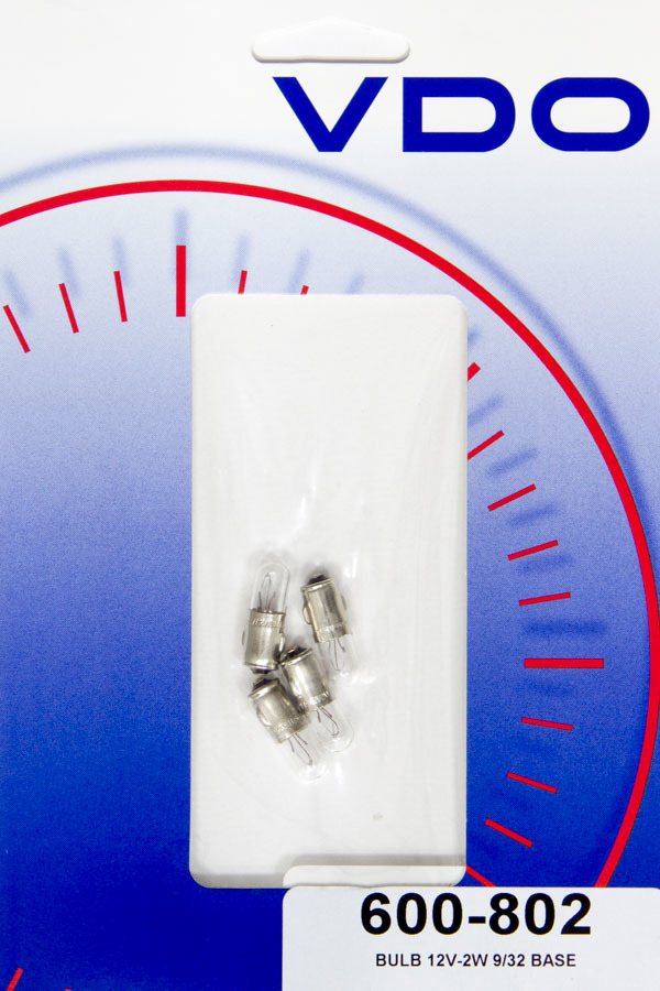 VDO Light Bulb 9/32 12v 2w (4 Pack) 600-802