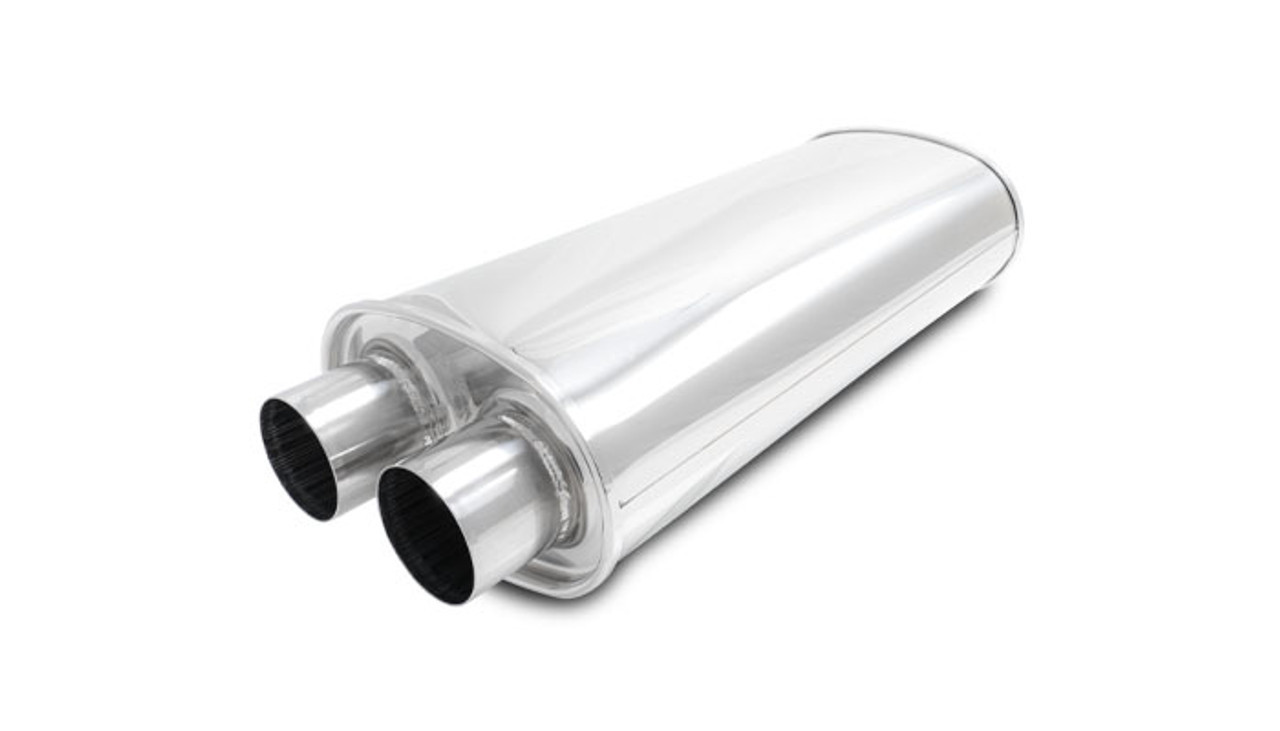 VIBRANT PERFORMANCE STREETPOWER Oval Muffler 2.50in Inlet/Outlet 10538