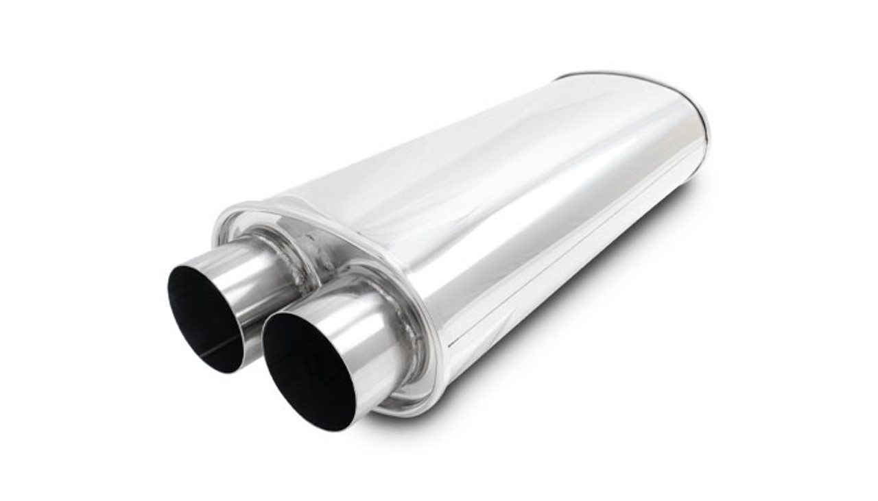 VIBRANT PERFORMANCE STREETPOWER Oval Muffler 3in Inlet/Outlet 10539