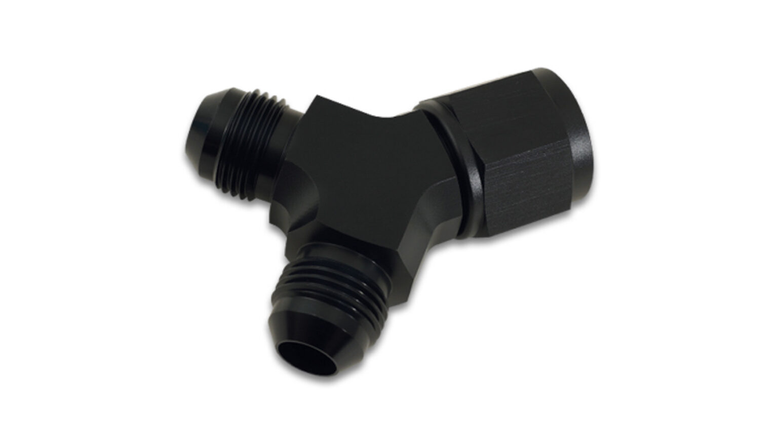 VIBRANT PERFORMANCE Fitting Y-Block Female -8 AN Inlet Male -6 AN 10905