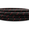 VIBRANT PERFORMANCE 10ft Roll -4 Black Red N ylon Braided Flex Hose 11964R