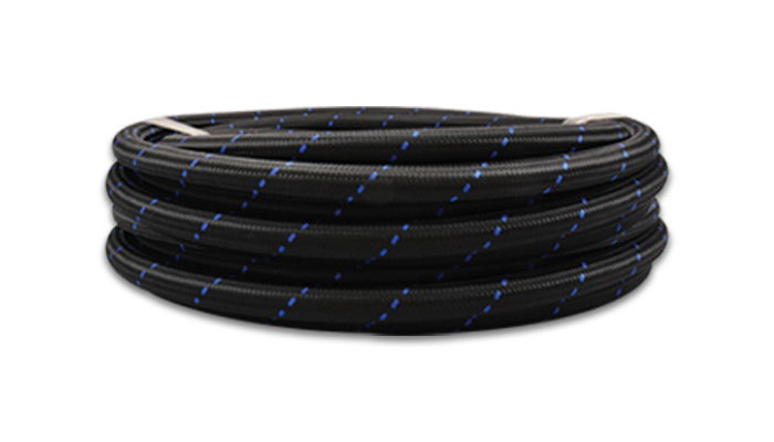 VIBRANT PERFORMANCE 20ft Roll -12 Black Blue Nylon Braid Flex Hose 11982B