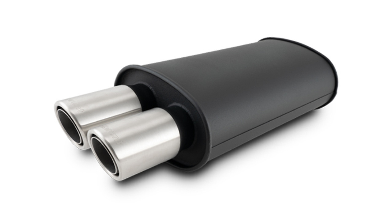 VIBRANT PERFORMANCE Streetpower Flat Black Oval Muffler 3in Inlet 12311