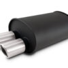 VIBRANT PERFORMANCE Streetpower Flat Black Oval Muffler 2.5in Inlet 12315