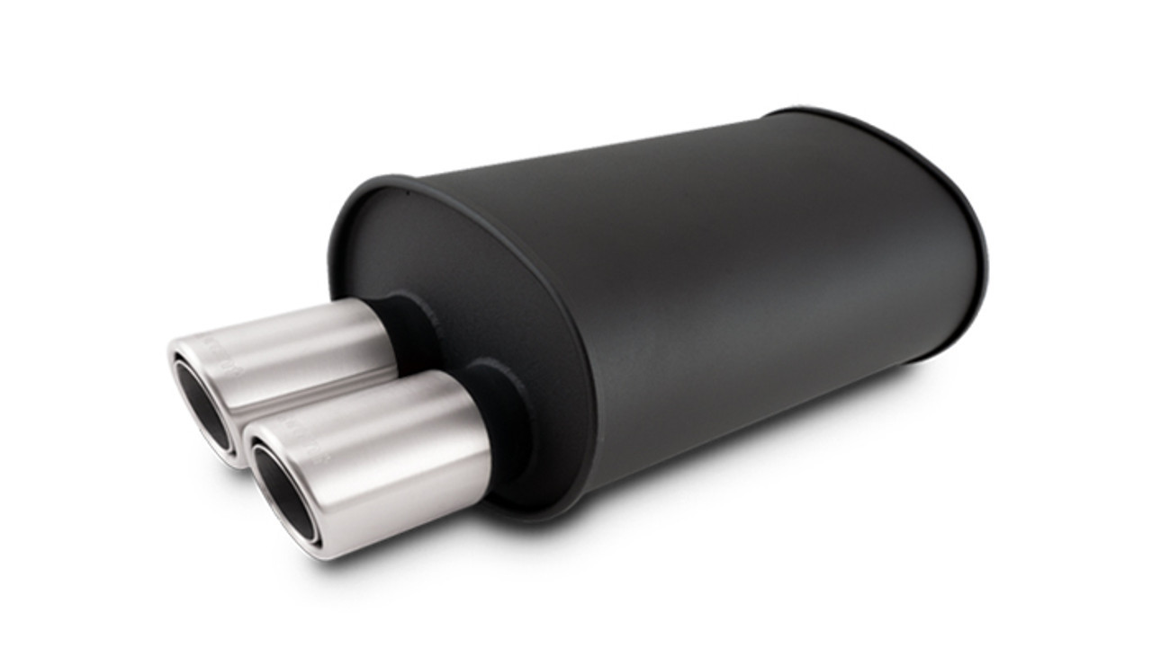 VIBRANT PERFORMANCE Streetpower Flat Black Oval Muffler 2.5in Inlet 12315