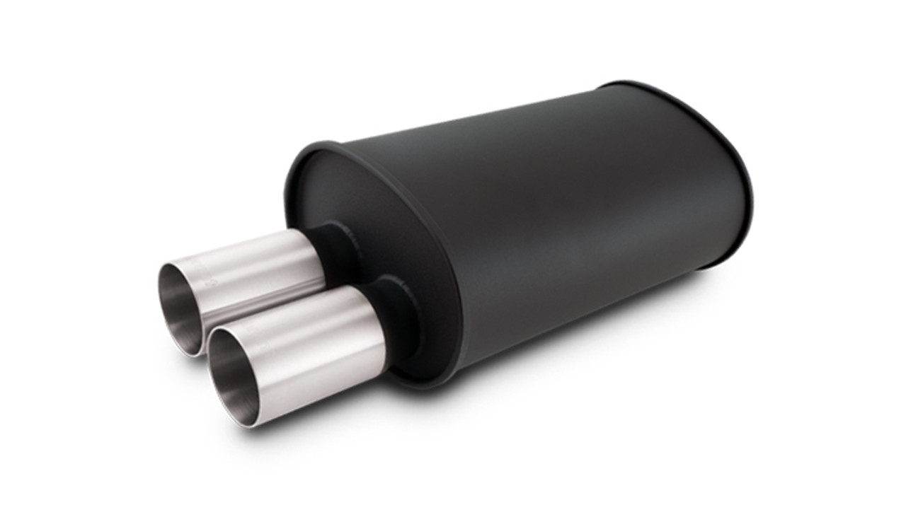 VIBRANT PERFORMANCE Streetpower Flat Black Oval Muffler 3in Inlet 12326