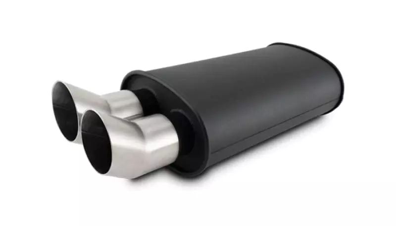 VIBRANT PERFORMANCE Streetpower Flat Black Oval Muffler 3in Inlet 12331