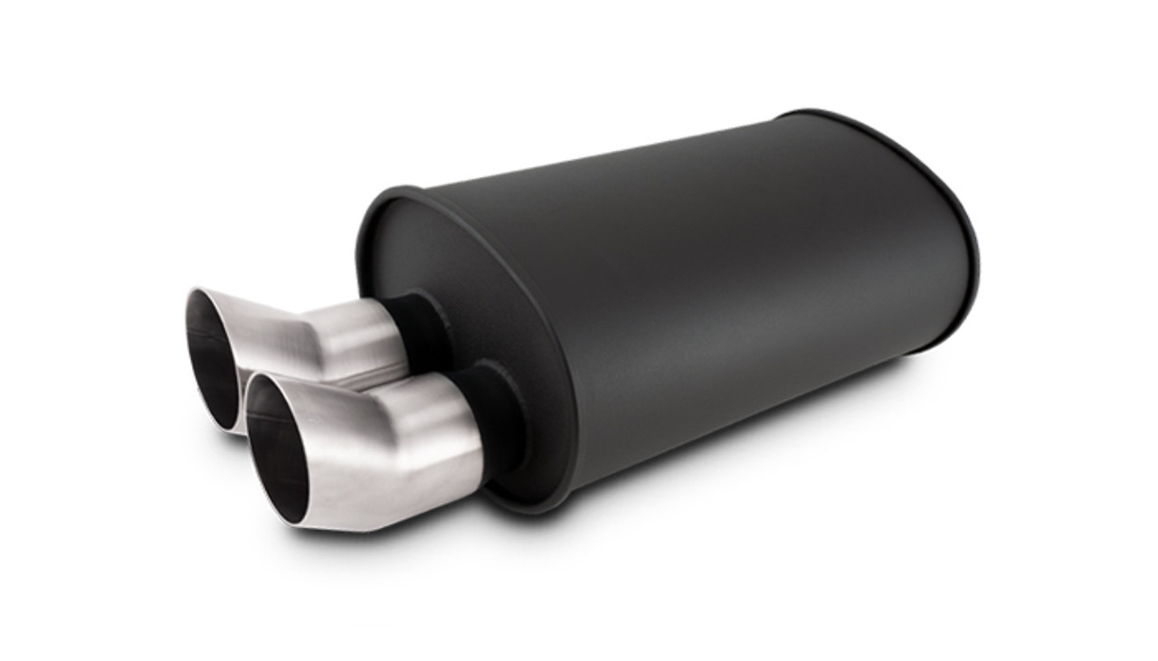 VIBRANT PERFORMANCE Streetpower Flat Black Oval Muffler 3in Inlet 12336
