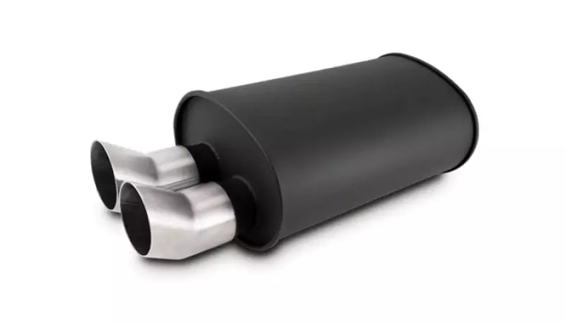 VIBRANT PERFORMANCE Streetpower Flat Black Oval Muffler 3in Inlet 12336