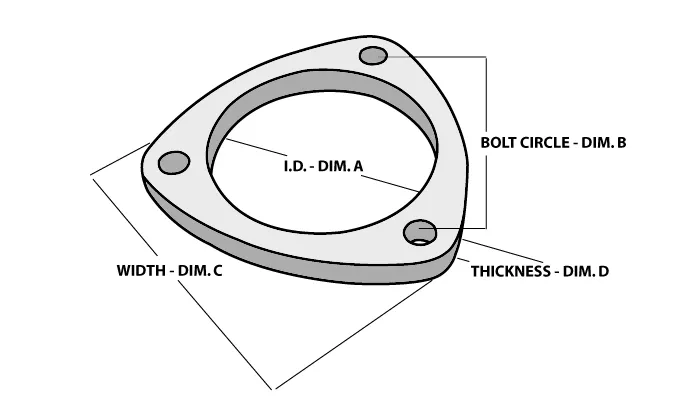 VIBRANT PERFORMANCE 3-Bolt Stainless Steel Flanges 2.5In I.D. 1482