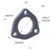 VIBRANT PERFORMANCE 3-Bolt Stainless Steel Exhaust Flange 3in. 1483S