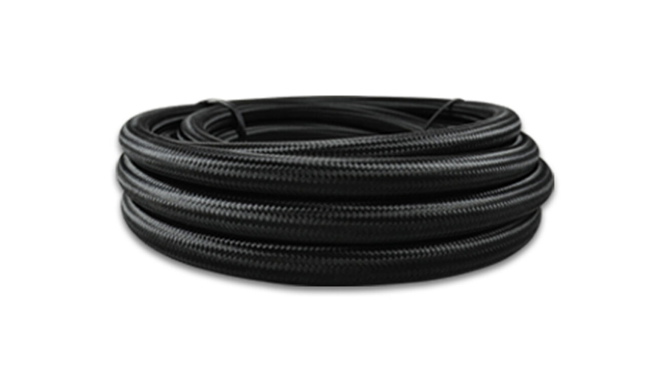Vibrant -6 AN Black Nylon Braided Flex Hose (50 foot roll) main image 1