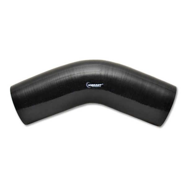 Vibrant 2.50in ID x 3in ID Gloss Black Silicone 45 Degree Transition Elbow main image 0
