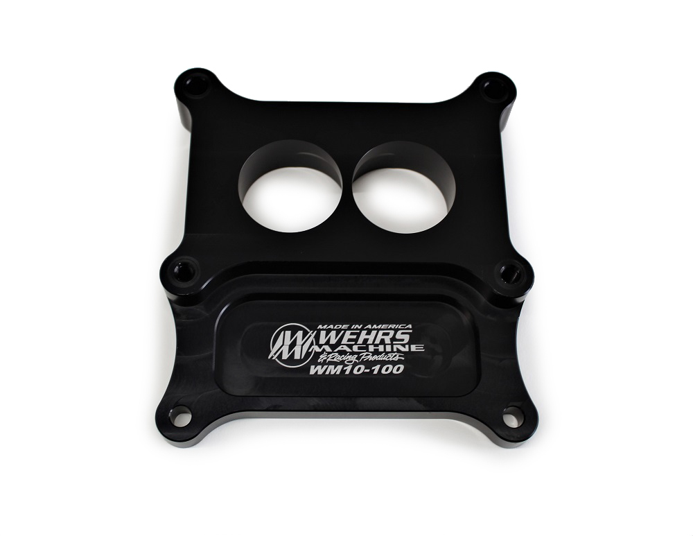 WEHRS MACHINE Carb Adapter 2bbl to 4bbl Holey 1in Thick WM10-100